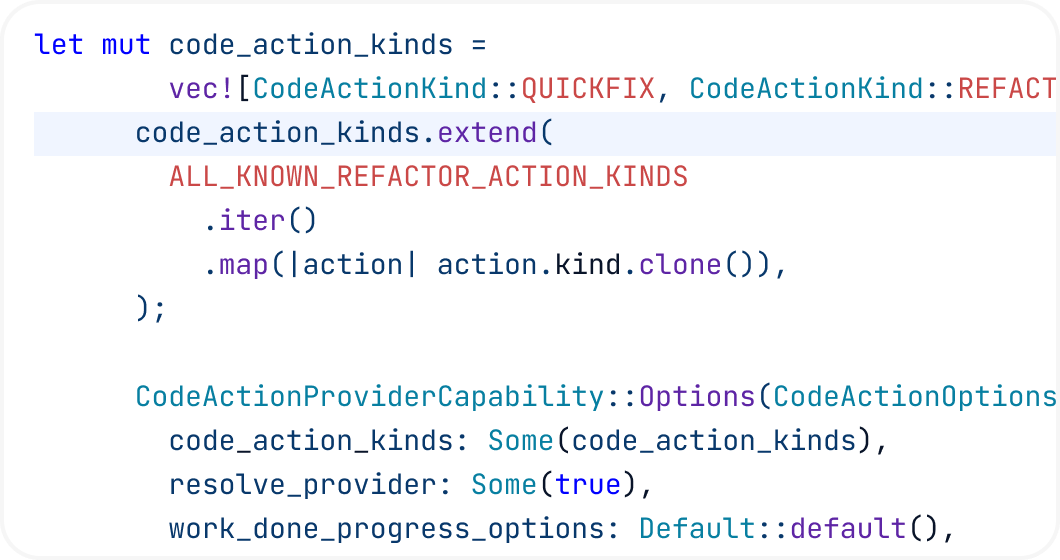 Lightly Rust IDE 语法高亮